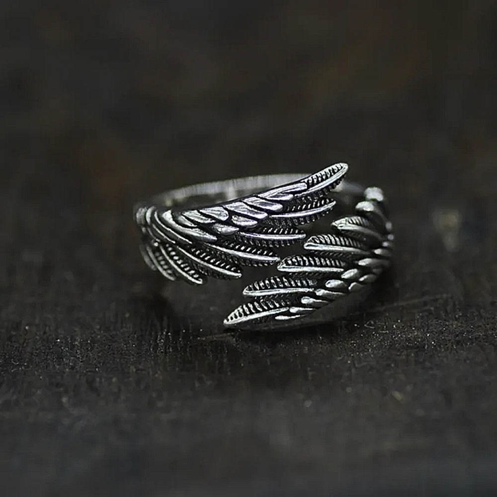NEW Carved Angel Wing Wrap Ring | 925 Sterling Silver - Picture 9 of 10